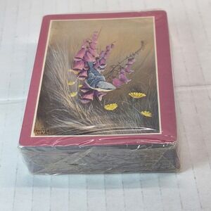 VTG Hoyle Playing Cards‎ Deck – Bird & Foxglove Artwork – Sealed – Made in USA